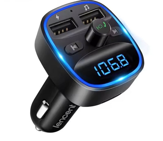 Transmisor FM Bluetooth para coche con cargador USB y manos libres